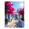 thumbnail image 1 of Diamond Art Kits for Adults, Mediterranean Street Pink Flowers Sunlight 5D Diamond Painting Kits for Adults Beginners, DIY Full Drill Diamond Painting, Gem Art and Crafts 12x16, 1 of 7