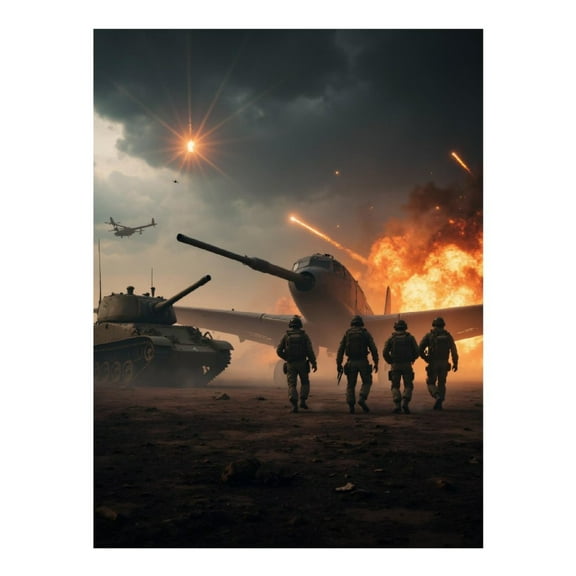 Diamond Art Kits for Adults, Military Action Scene Explosion 5D Diamond Painting Kits for Adults Beginners, DIY Full Drill Diamond Painting, Gem Art and Crafts 12x16