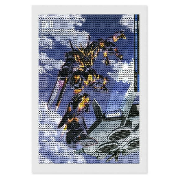 Diamond Art Kits for Adults - Mobile Suit Gundam Full Drill Diamond Arts for Beginners, Round 5D Paint with Diamonds Gem Art Painting Kits for Home Wall Decor Gifts 8"x12"
