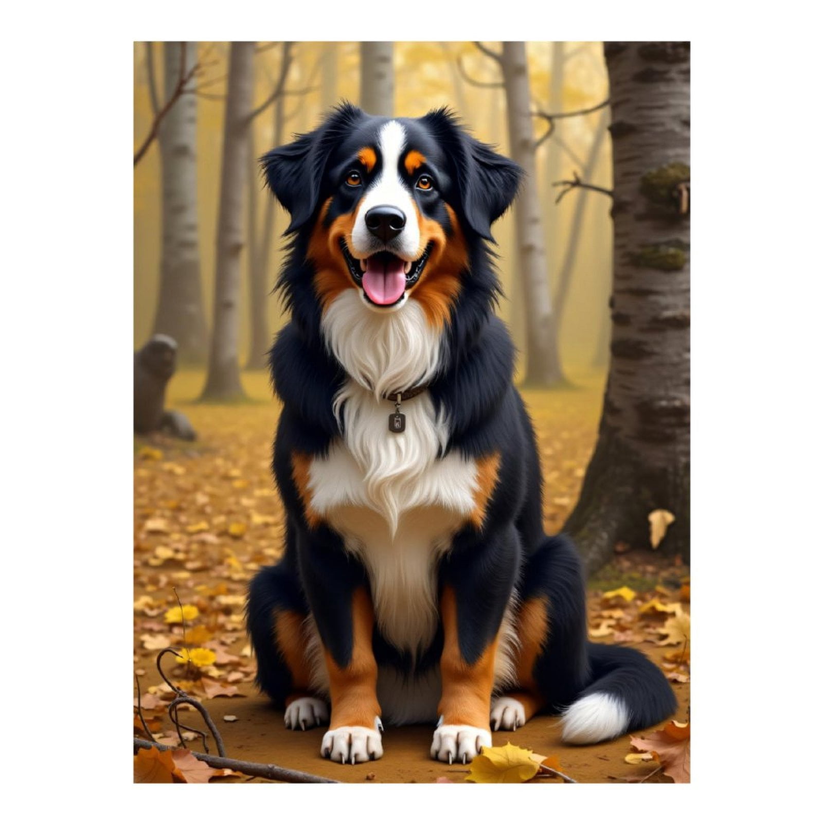 Diamond Art Kits for Adults - Modern Bernese Print No.68 5D Frameless Dimond Painting Kit for Adults Beginner, Round Diamond Kits for Home Wall Decor, Gift for Women