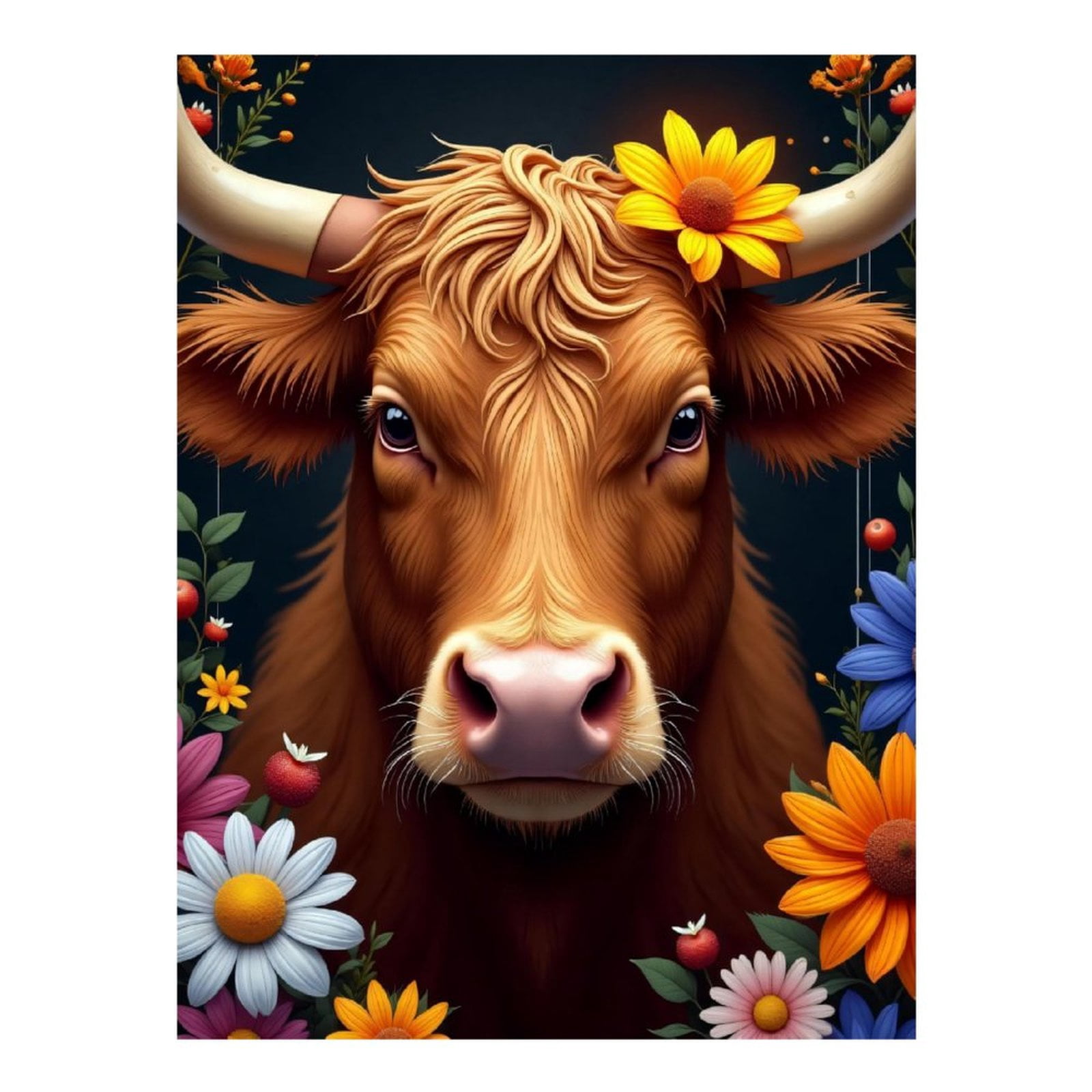 Diamond Art Kits for Adults - Modern Bull Bronze Print No.68 5D Frameless Dimond Painting Kit for Adults Beginner, Round Diamond Kits for Home Wall Decor, Gift for Women
