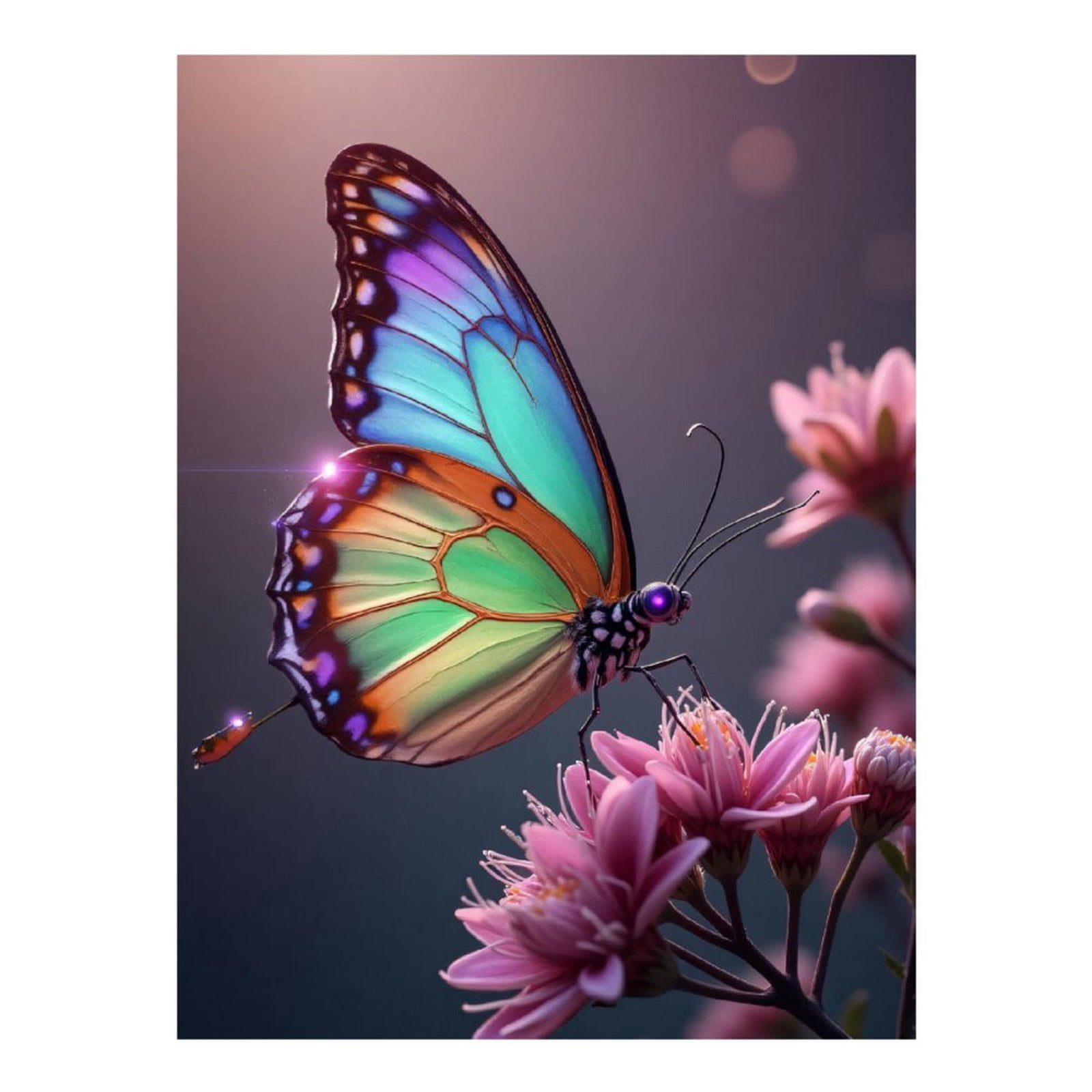 Diamond Art Kits for Adults - Modern Butterfly Bouquet Print No.1086 5D Frameless Dimond Painting Kit for Adults Beginner, Round Diamond Kits for Home Wall Decor, Gift for Women