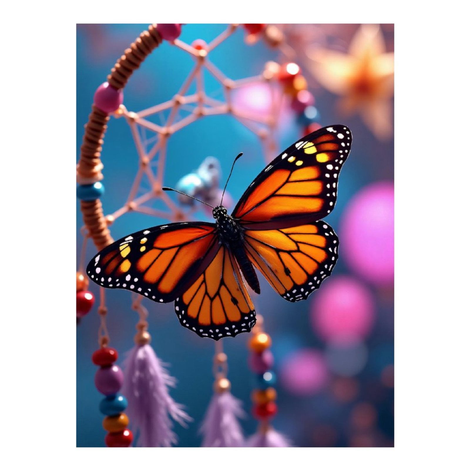 Diamond Art Kits for Adults - Modern Butterfly Burnt Orange Print No.1060 5D Frameless Dimond Painting Kit for Adults Beginner, Round Diamond Kits for Home Wall Decor, Gift for Women