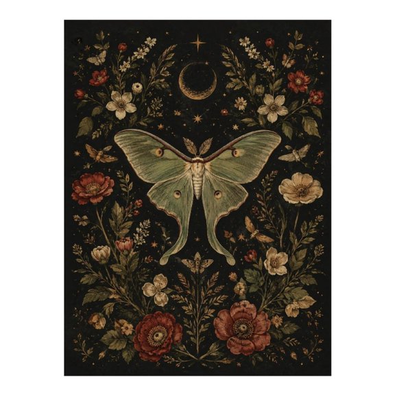 Diamond Art Kits for Adults - Moon Moth Garden 5d Diamond Painting for Adults, Frameless Diamond Art for Adults Beginners, Diamond Painting Kits for Adults for Home Wall Decor 12x16 In