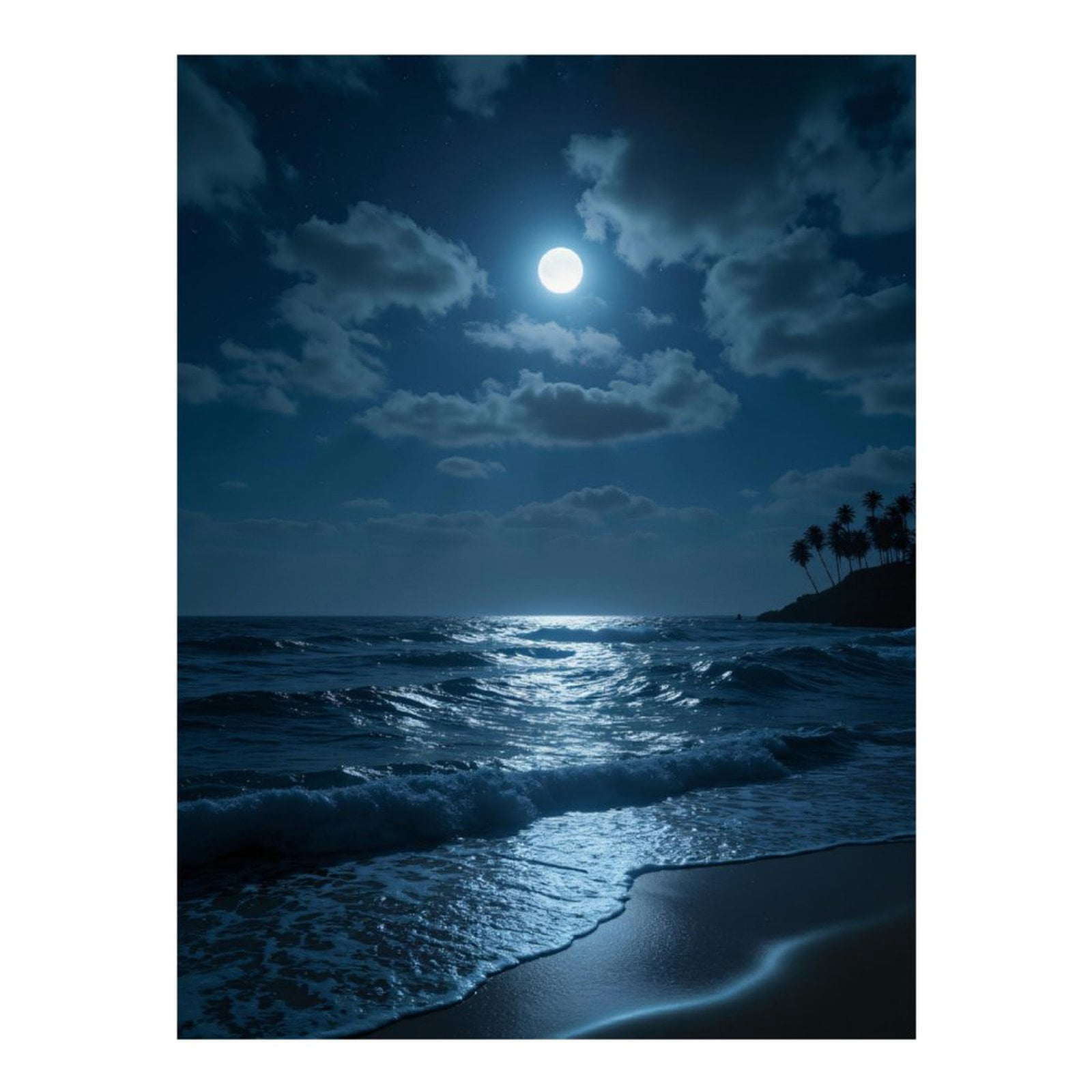 Diamond Art Kits for Adults - Moonlit Ocean Night Sky Beach 5d Diamond ...