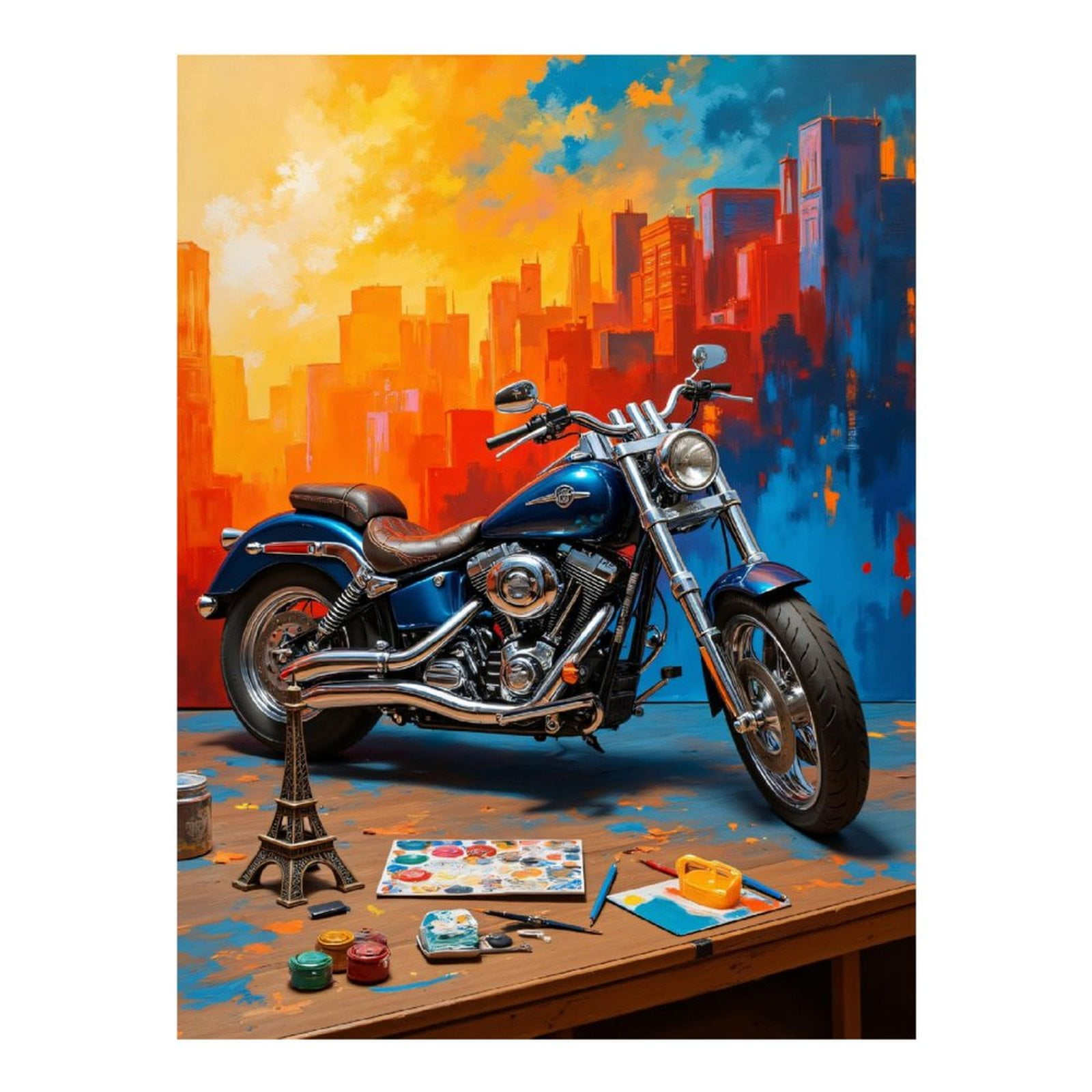 Diamond Art Kits for Adults - Motorcycle Art Urban Painting Supplies 5d Diamond Painting for Adults, Diamond Art for Adults Beginners, Frameless Diamond Painting Kits for Adults for Home Wall Decor
