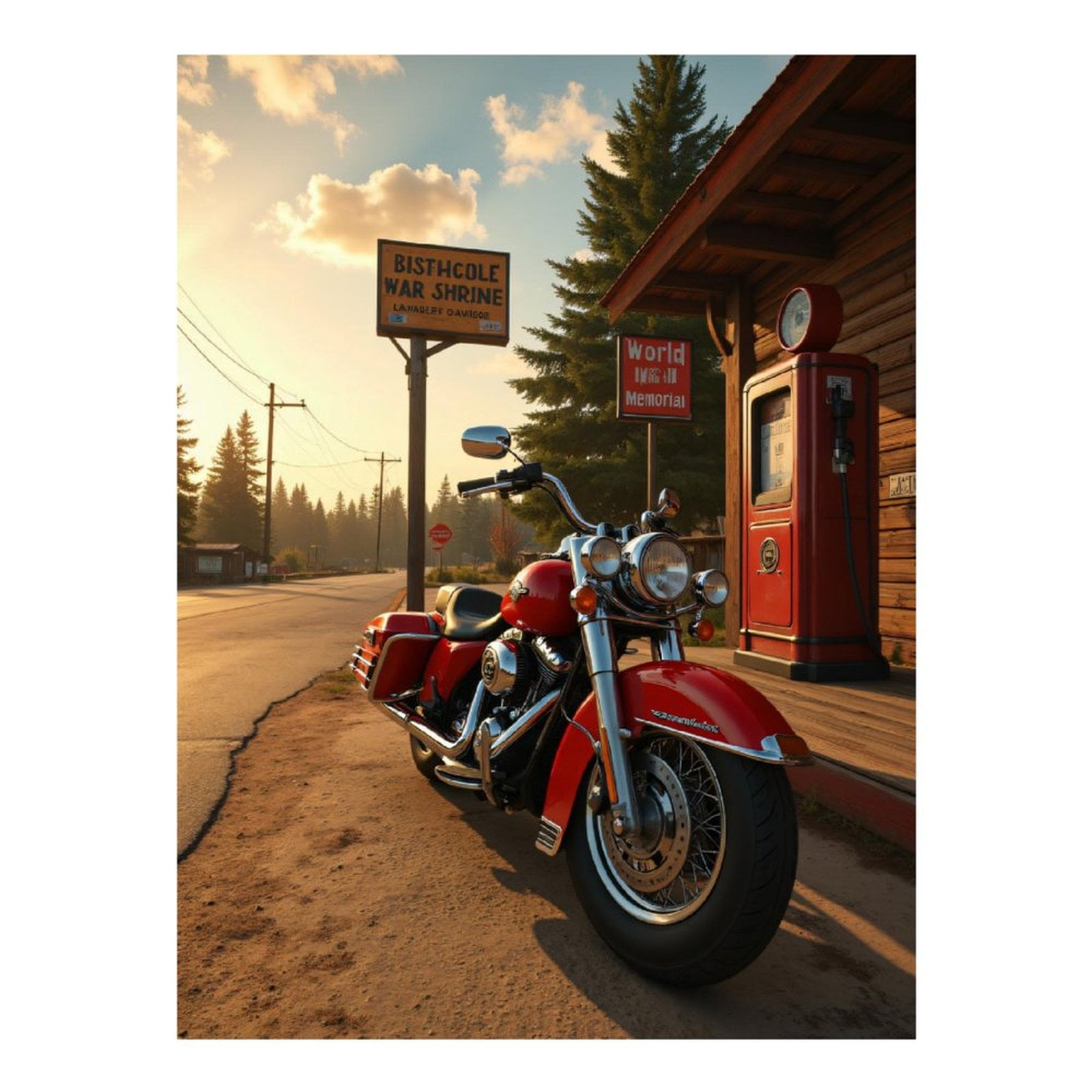 Diamond Art Kits for Adults, Motorcycle Vintage Gasoline Roadtrip 5D Diamond Painting Kits for Adults Beginners, DIY Full Drill Diamond Painting, Gem Art and Crafts 12x16