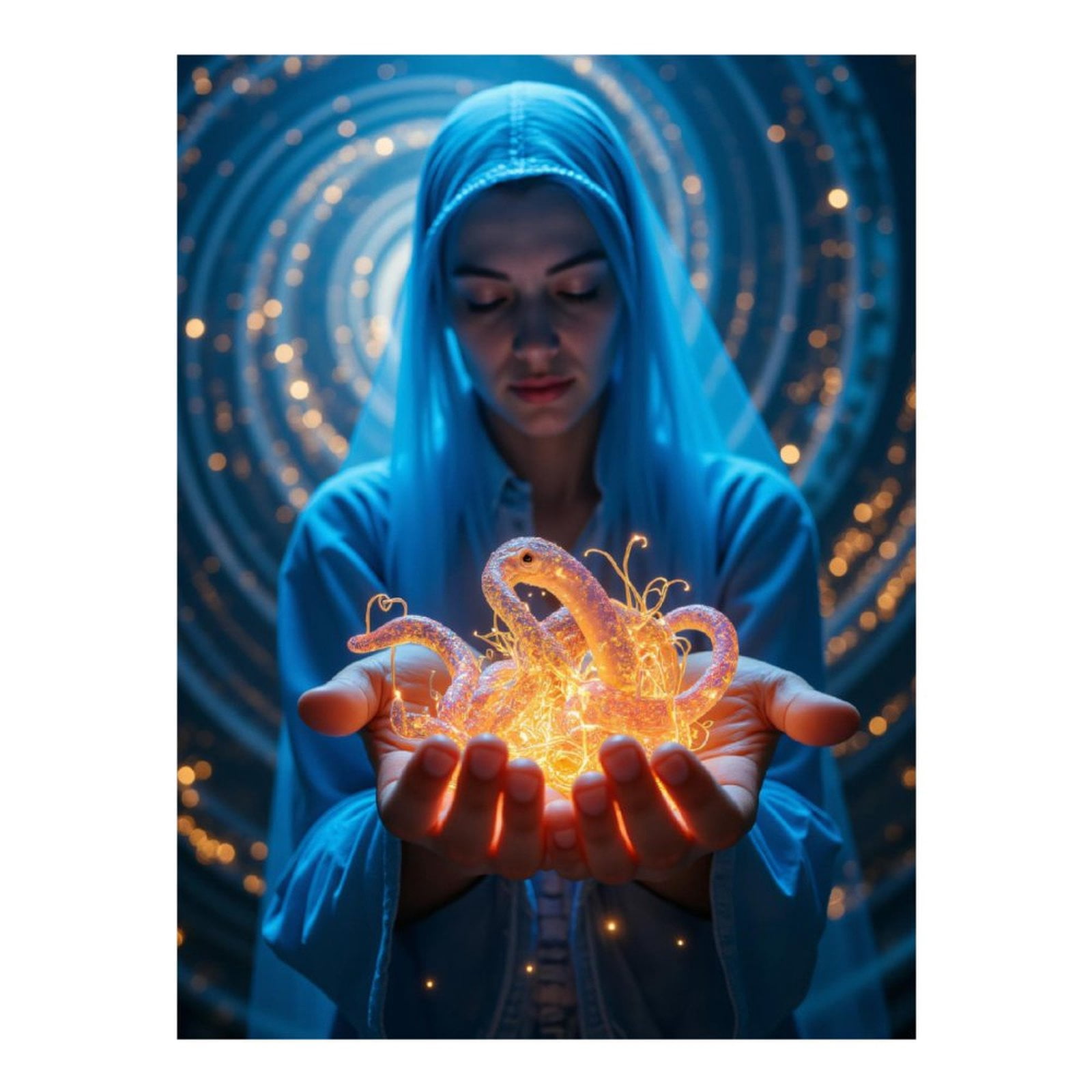 Diamond Art Kits for Adults, Mystical Aura Woman Holding Lights 5D Diamond Painting Kits for Adults Beginners, DIY Full Drill Diamond Painting, Gem Art and Crafts 12x16