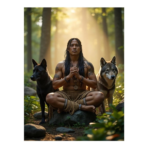 Diamond Art Kits for Adults, Mystical Meditation In Forest Light 5D Diamond Painting Kits for Adults Beginners, DIY Full Drill Diamond Painting, Gem Art and Crafts 12x16