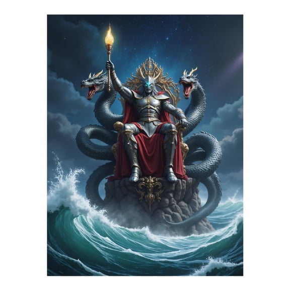 Diamond Art Kits for Adults, Mystical Warrior On Throne With Serpent 5D Diamond Painting Kits for Adults Beginners, DIY Full Drill Diamond Painting, Gem Art and Crafts 12x16