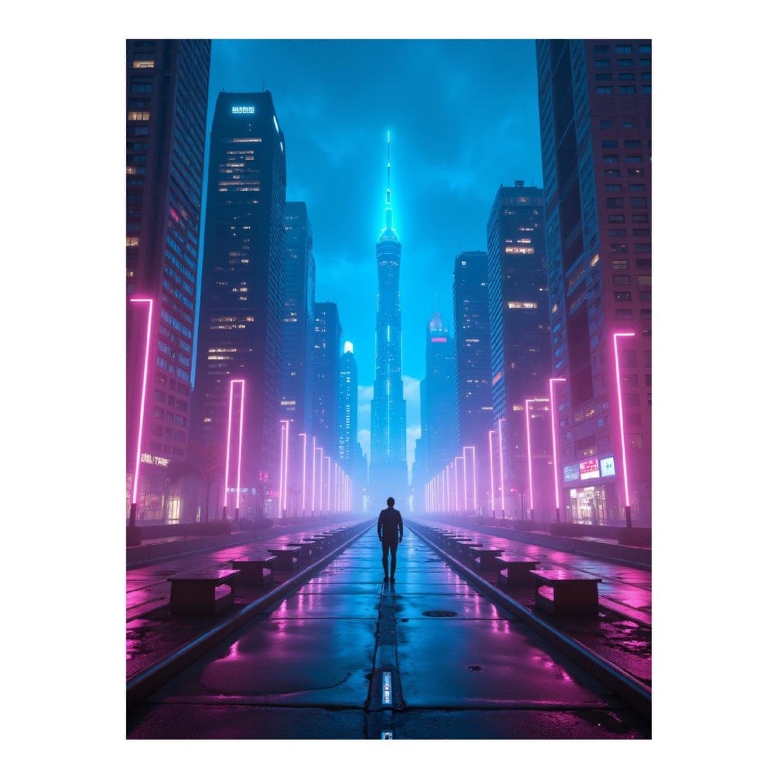Diamond Art Kits for Adults, Neon Cityscape Night Walk 5D Diamond Painting Kits for Adults Beginners, DIY Full Drill Diamond Painting, Gem Art and Crafts 12x16