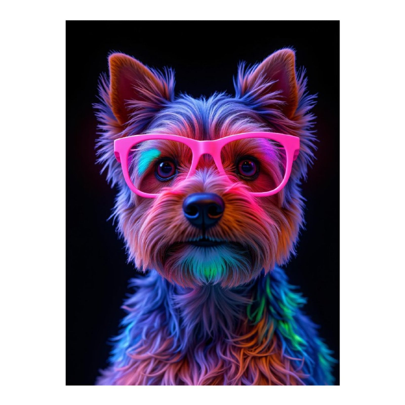 Diamond Art Kits for Adults, Neon Dog Glasses Colors 5D Diamond Painting Kits for Adults Beginners, DIY Full Drill Diamond Painting, Gem Art and Crafts 12x16