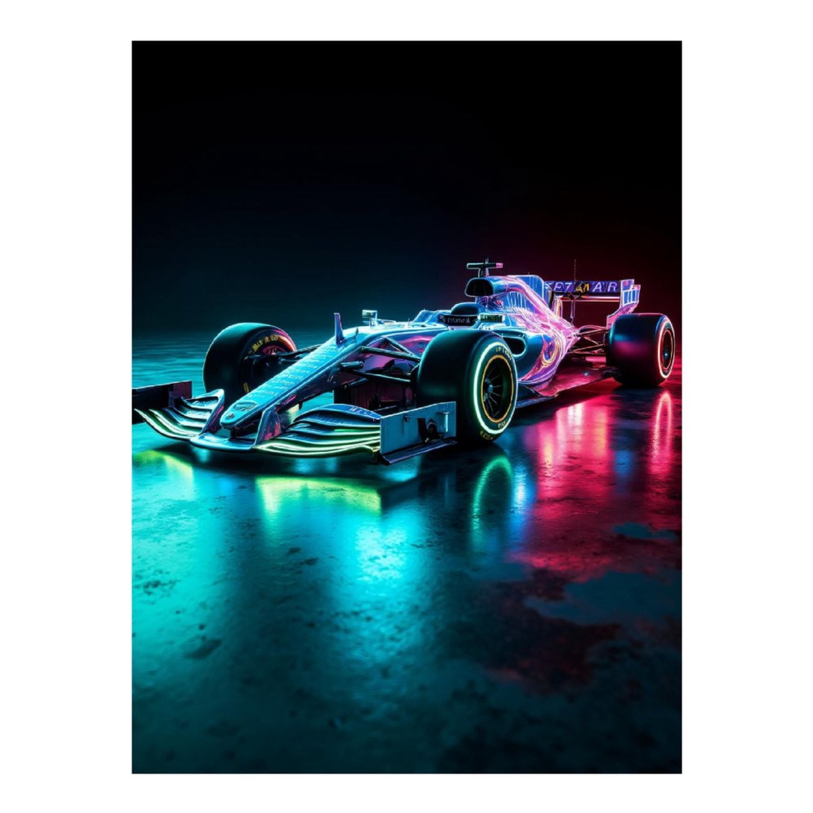 Diamond Art Kits for Adults, Neon Race Car Reflection 5D Diamond Painting Kits for Adults Beginners, DIY Full Drill Diamond Painting, Gem Art and Crafts 12x16