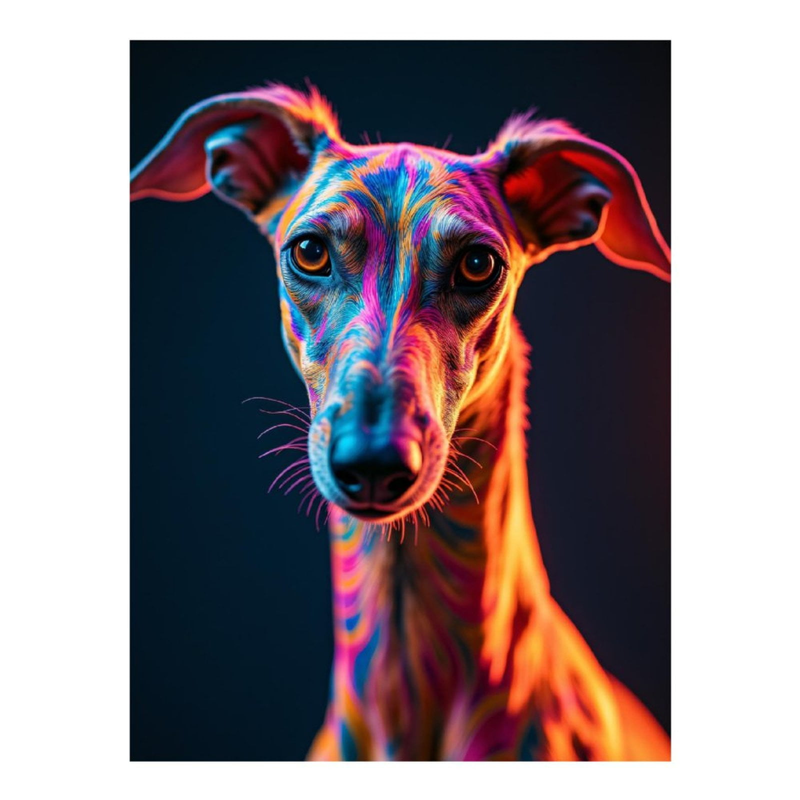Diamond Art Kits for Adults, Neon Whippet Vibrant Portrait Artistry 5D Diamond Painting Kits for Adults Beginners, DIY Full Drill Diamond Painting, Gem Art and Crafts 12x16