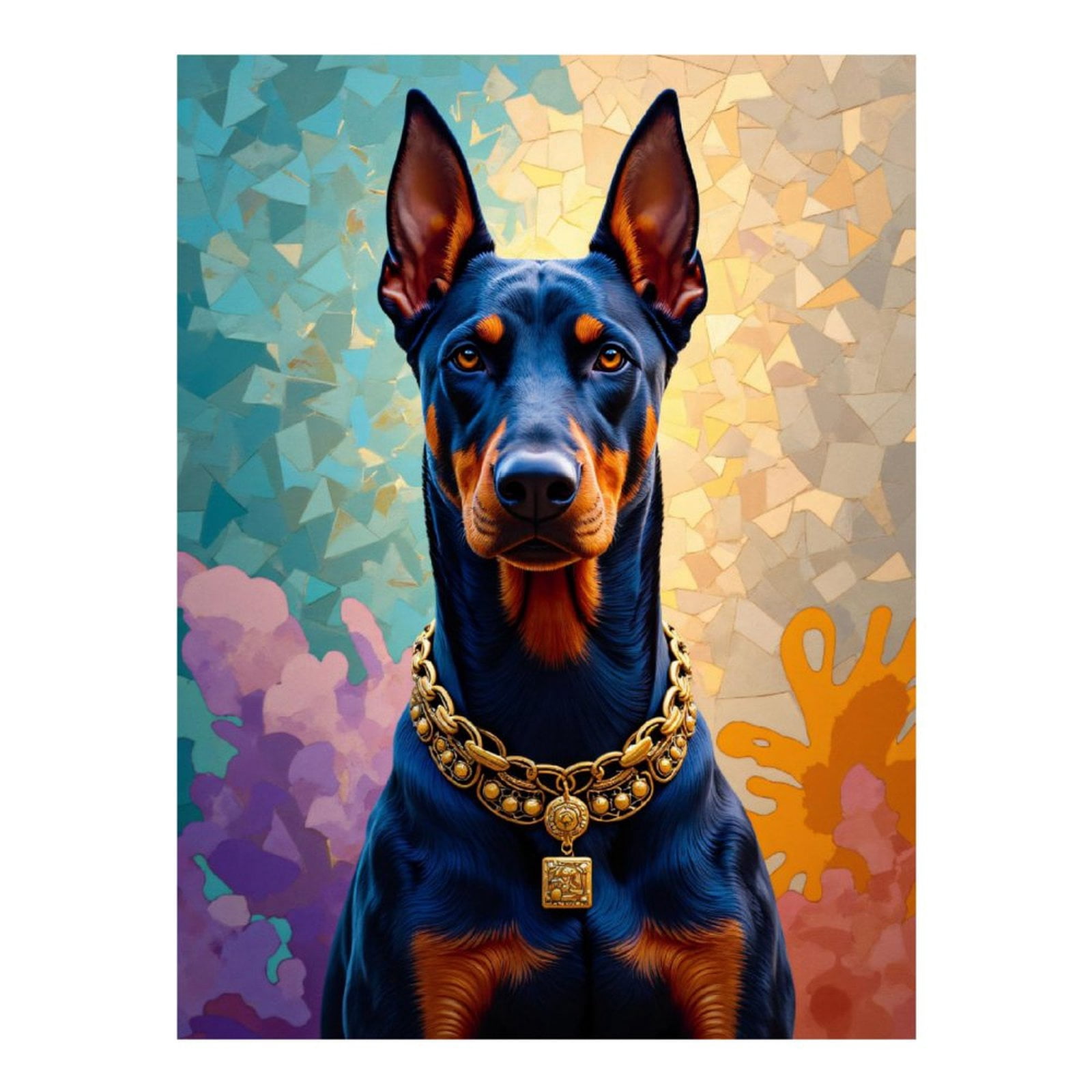 Diamond Art Kits for Adults, Noble Canine Vibrant Mosaic Background 5D Diamond Painting Kits for Adults Beginners, DIY Full Drill Diamond Painting, Gem Art and Crafts 12x16