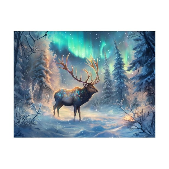 Diamond Art Kits for Adults, Northern Lights Winter ElkDiamond Painting Kits for Beginners, Frameless Round 5D Full Drill Diamonds Art Pictures Gem Art Crafts Home Decor Gifts