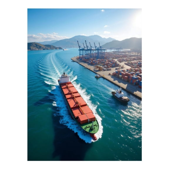 Diamond Art Kits for Adults, Ocean Shipping Port Containers Blue 5D Diamond Painting Kits for Adults Beginners, DIY Full Drill Diamond Painting, Gem Art and Crafts 12x16