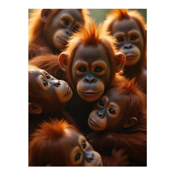 Diamond Art Kits for Adults, Orangutan Group Adorable Expressions 5D Diamond Painting Kits for Adults Beginners, DIY Full Drill Diamond Painting, Gem Art and Crafts 12x16