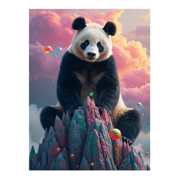 Diamond Art Kits for Adults, Panda On Colorful Mountain Clouds 5D Diamond Painting Kits for Adults Beginners, DIY Full Drill Diamond Painting, Gem Art and Crafts 12x16
