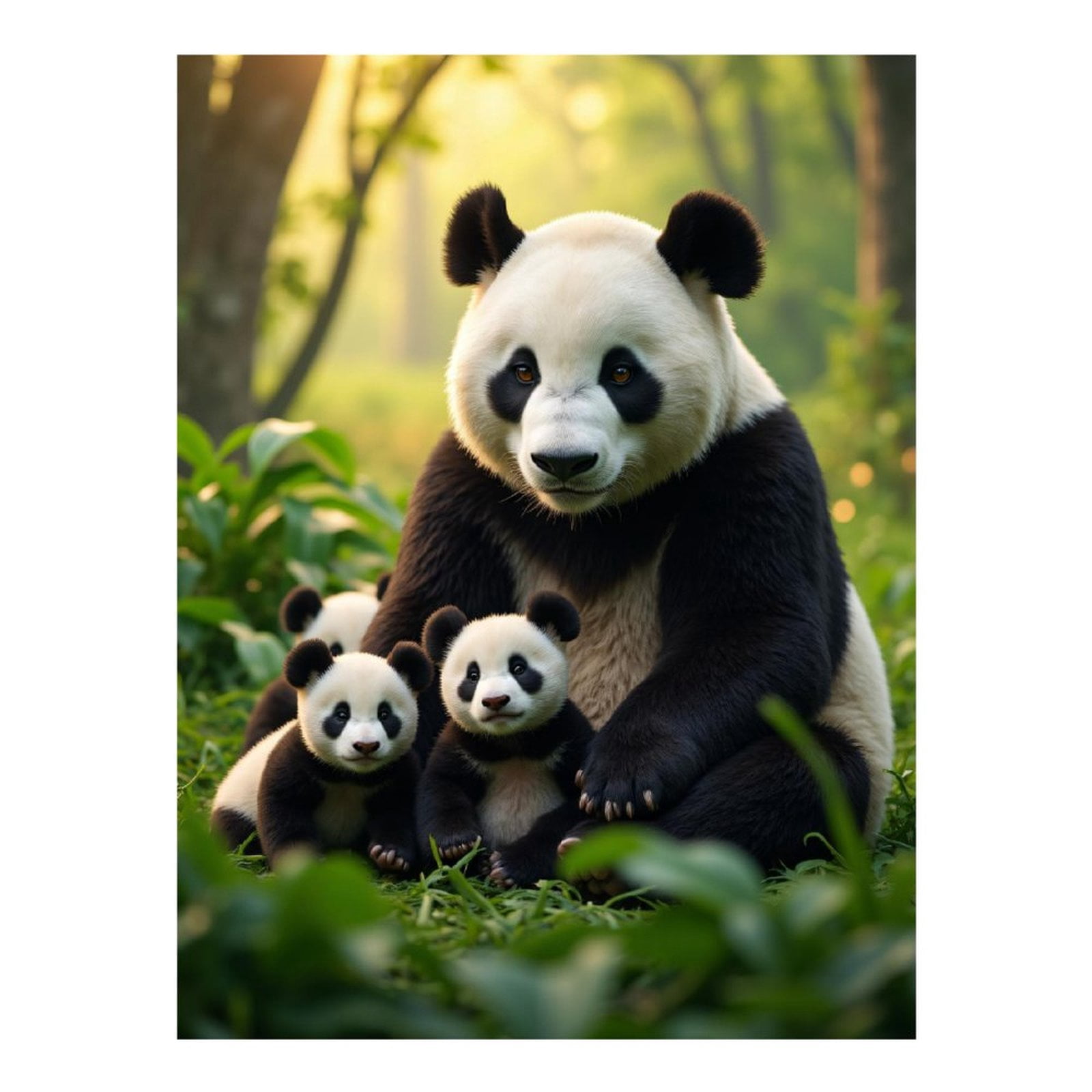 Diamond Art Kits for Adults, Panda Family In Serene Forest 5D Diamond Painting Kits for Adults Beginners, DIY Full Drill Diamond Painting, Gem Art and Crafts 12x16