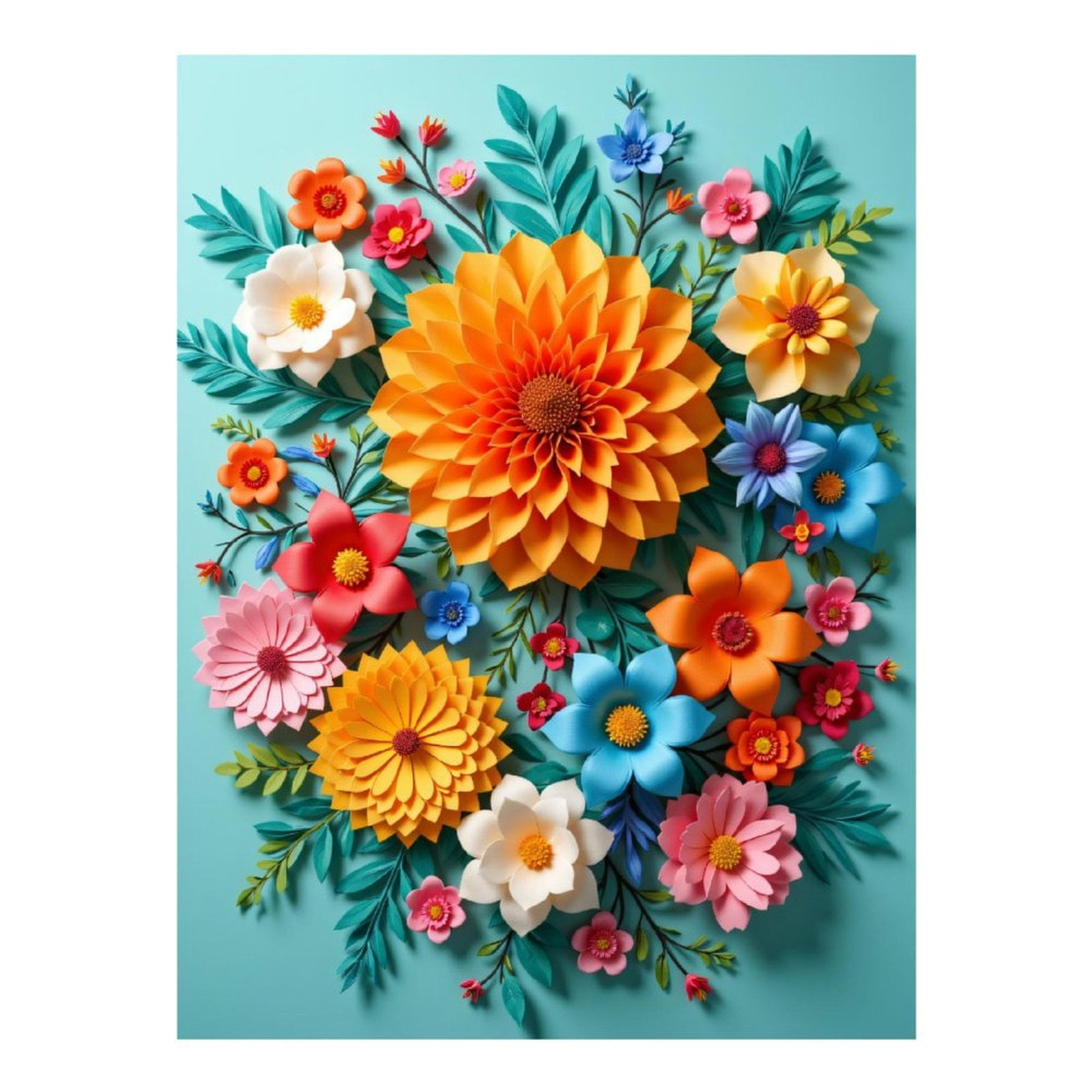 Diamond Art Kits for Adults, Paper Floral Art Design Bouquet 5D Diamond Painting Kits for Adults Beginners, DIY Full Drill Diamond Painting, Gem Art and Crafts 12x16