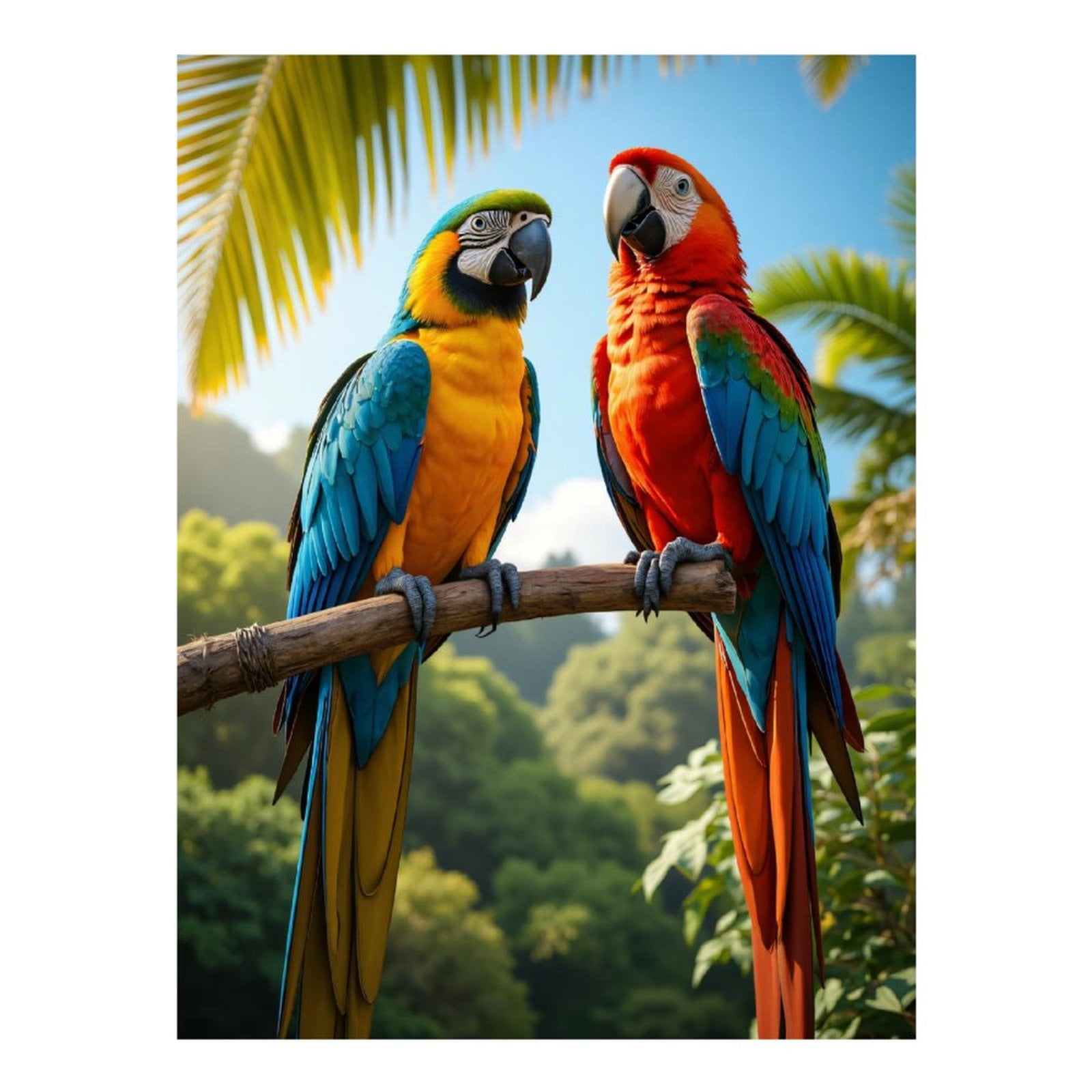 Diamond Art Kits for Adults - Parrots Colorful Tropical Perch Vibrant 5d Diamond Painting for Adults, Diamond Art for Adults Beginners, Frameless Diamond Painting Kits for Adults for Home Wall Decor