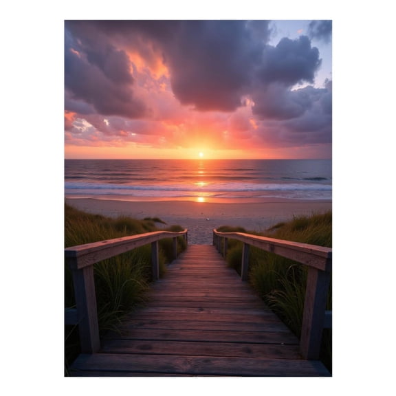 Diamond Art Kits for Adults, Pathway To Ocean Sunset Sky 5D Diamond Painting Kits for Adults Beginners, DIY Full Drill Diamond Painting, Gem Art and Crafts 12x16