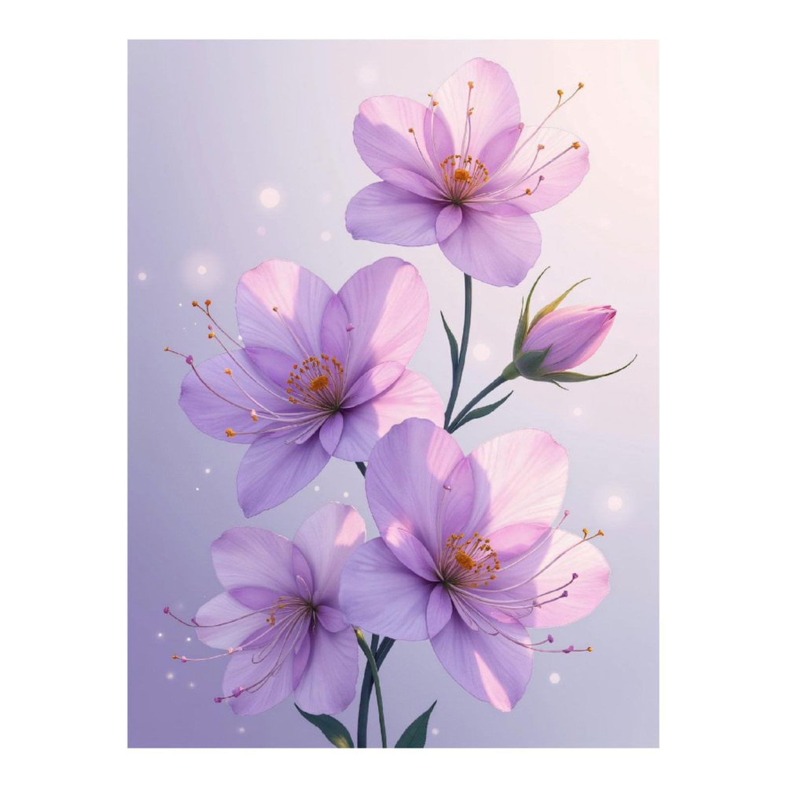 Diamond Art Kits for Adults, Petals Lavender Blooms Spring Light 5D Diamond Painting Kits for Adults Beginners, DIY Full Drill Diamond Painting, Gem Art and Crafts 12x16