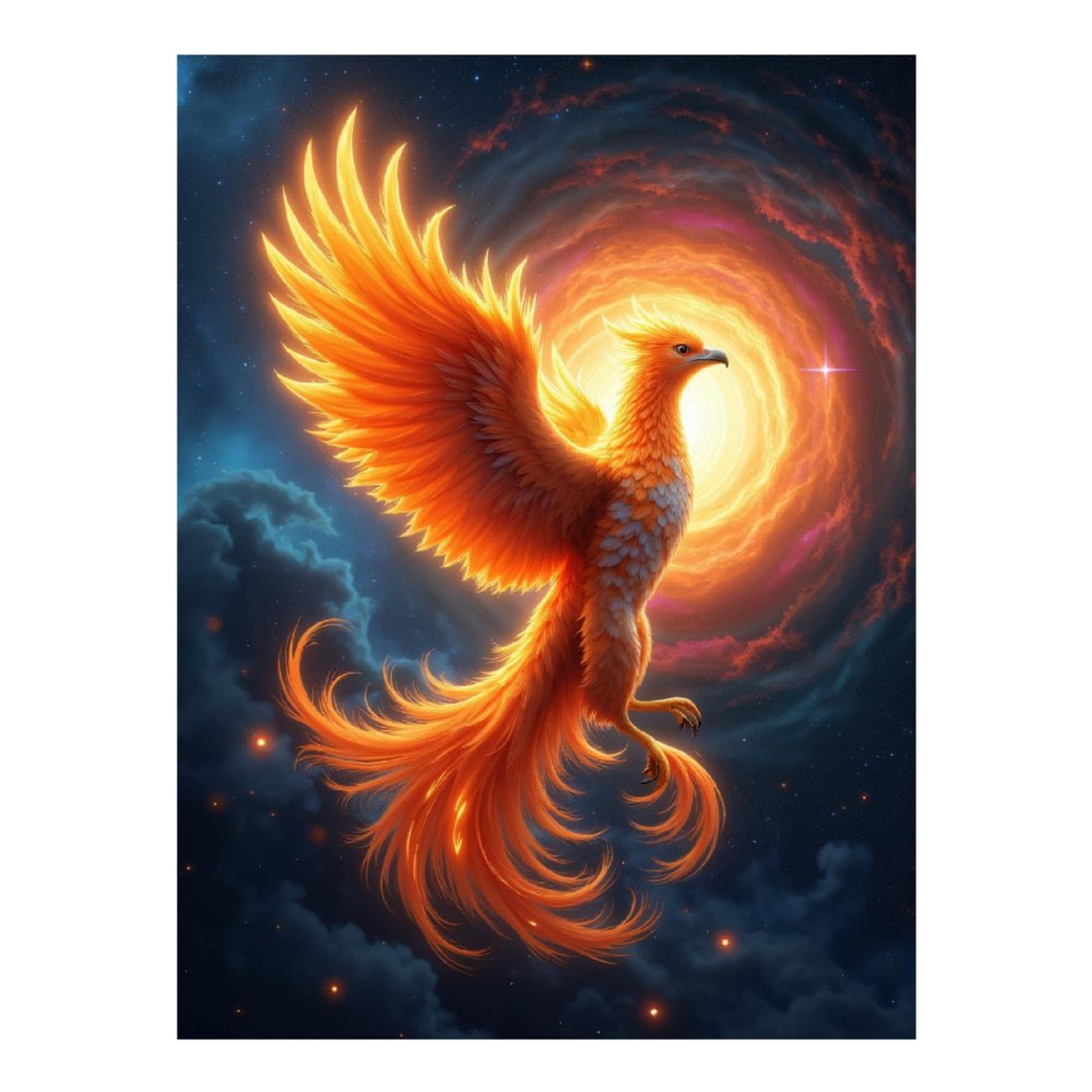 Diamond Art Kits for Adults - Phoenix Rising In Fiery Sky 5d Diamond Painting for Adults, Diamond Art for Adults Beginners, Frameless Diamond Painting Kits for Adults for Home Wall Decor