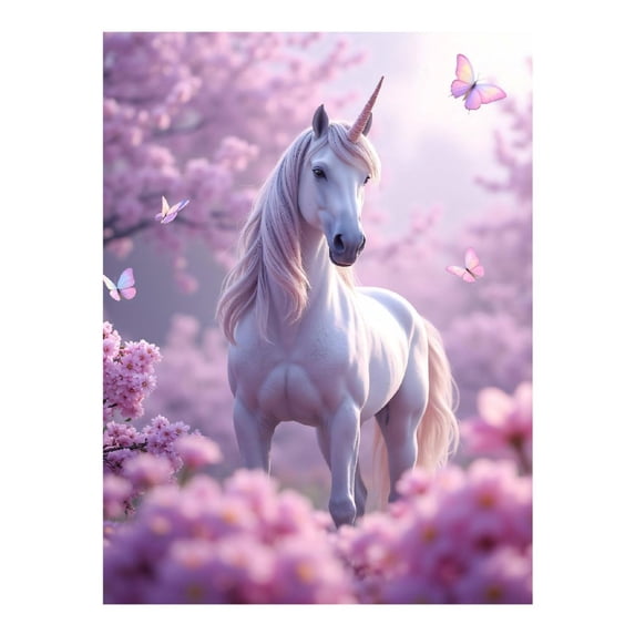 Diamond Art Kits for Adults, Pink Blossoms Enchanted Creature 5D Diamond Painting Kits for Adults Beginners, DIY Full Drill Diamond Painting, Gem Art and Crafts 12x16