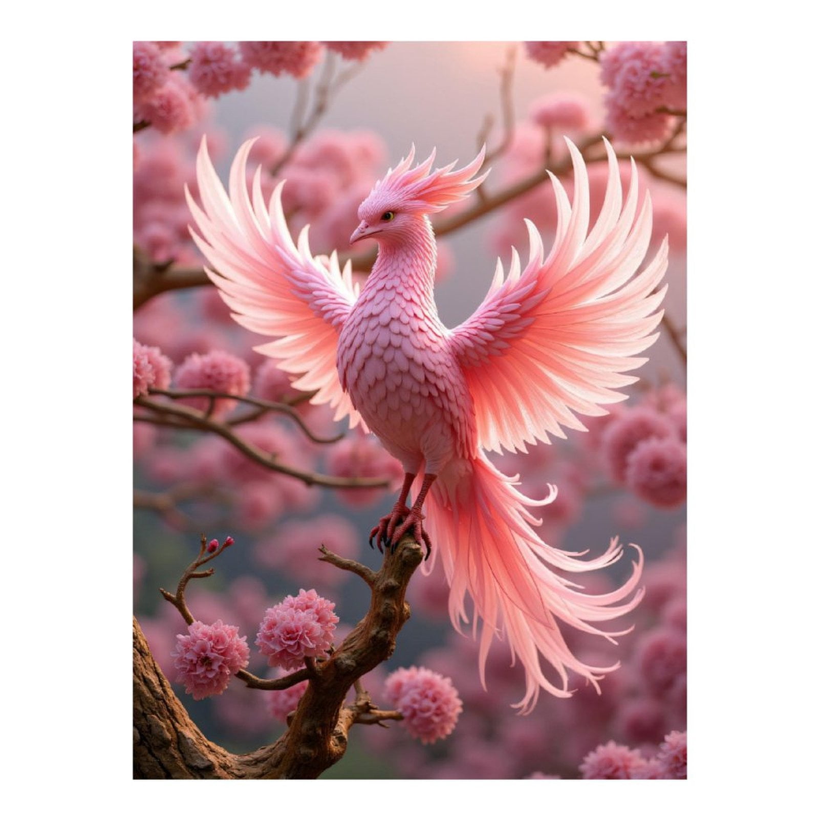Diamond Art Kits for Adults - Pink Feathered Bird Blossom Tree 5d ...