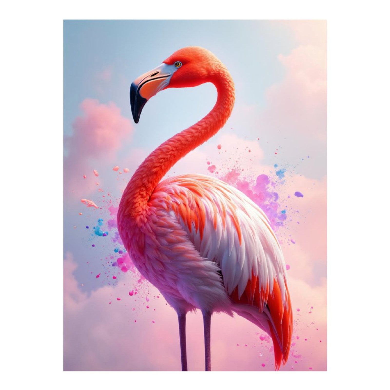 Diamond Art Kits for Adults, Pink Flamingo Colorful Sky 5D Diamond Painting Kits for Adults Beginners, DIY Full Drill Diamond Painting, Gem Art and Crafts 12x16