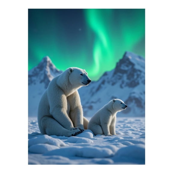 Diamond Art Kits for Adults - Polar Bears Aurora Northern Lights 5d Diamond Painting for Adults, Diamond Art for Adults Beginners, Frameless Diamond Painting Kits for Adults for Home Wall Decor