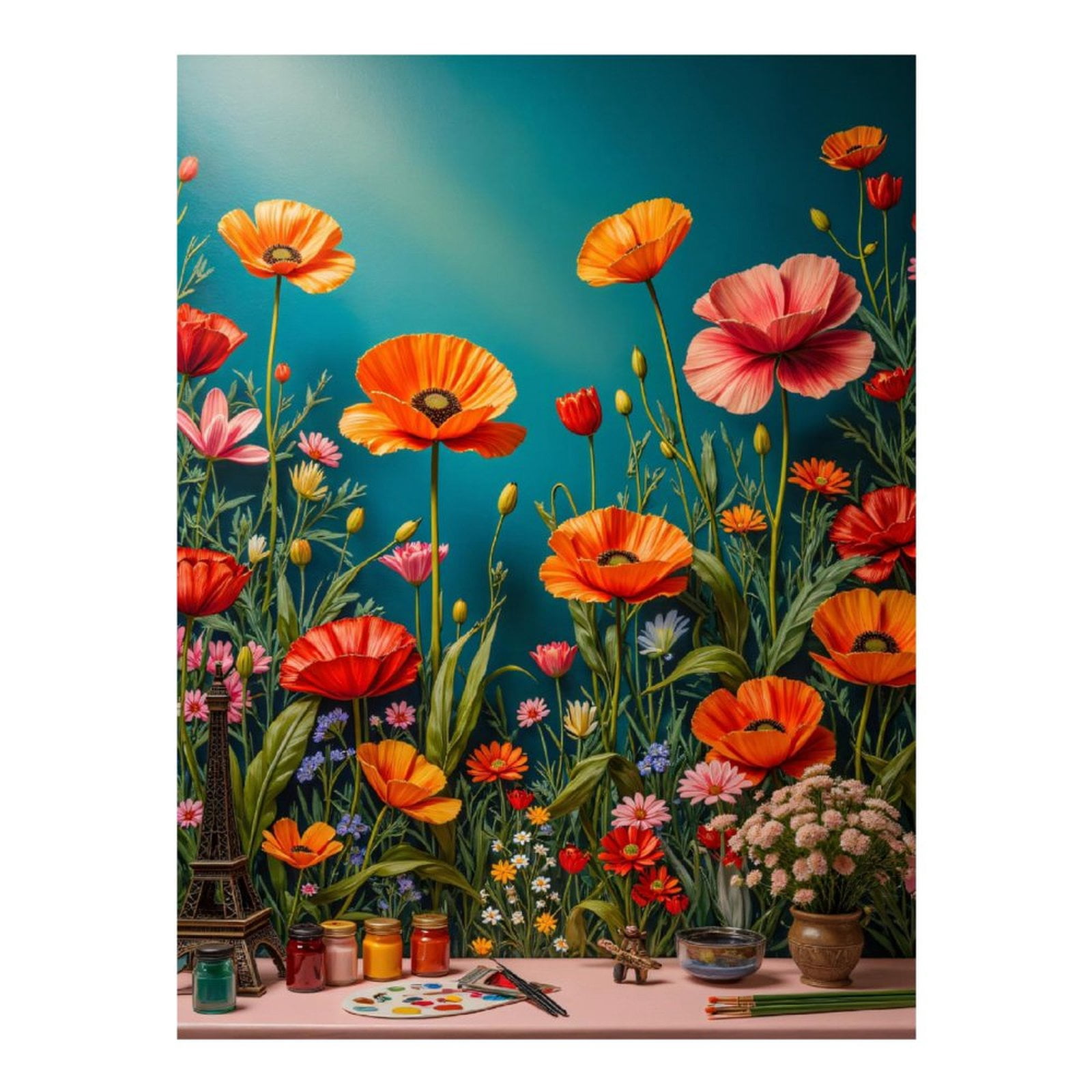 Diamond Art Kits for Adults, Poppies Art Supplies Nature Scene 5D Diamond Painting Kits for Adults Beginners, DIY Full Drill Diamond Painting, Gem Art and Crafts 12x16