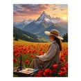 thumbnail image 1 of Diamond Art Kits for Adults - Poppies Mountain Sunset Painter Апекс 5d Diamond Painting for Adults, Diamond Art for Adults Beginners, Frameless Diamond Painting Kits for Adults for Home Wall Decor, 1 of 7