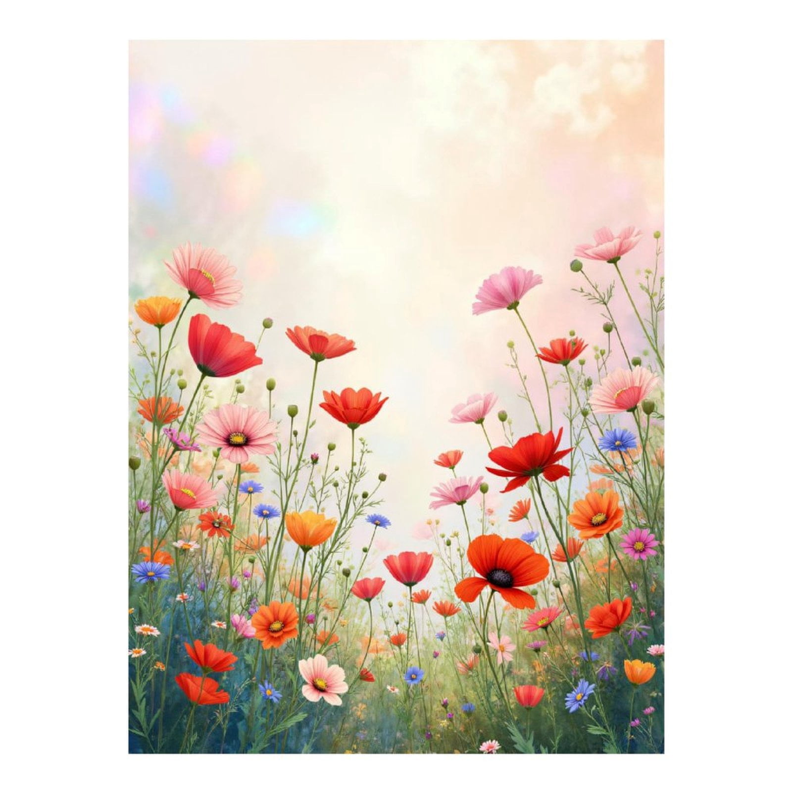 Diamond Art Kits for Adults - Poppies Wildflowers Sky Pastel Colors 5d ...
