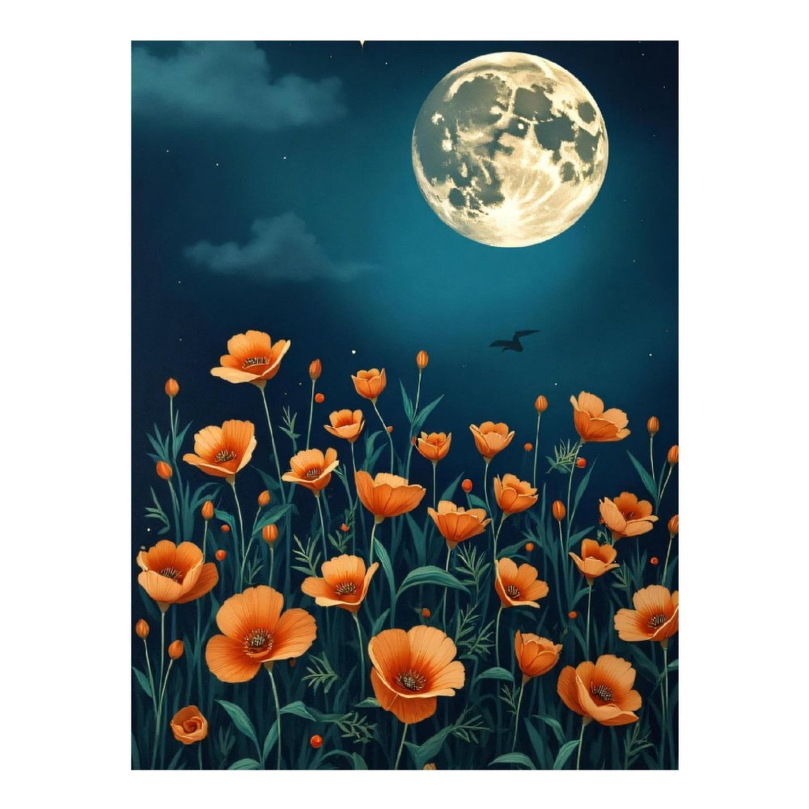Diamond Art Kits for Adults - Poppy Flower Print No.68 5D Frameless Dimond Painting Kit for Adults Beginner, Round Diamond Kits for Home Wall Decor, Gift for Women