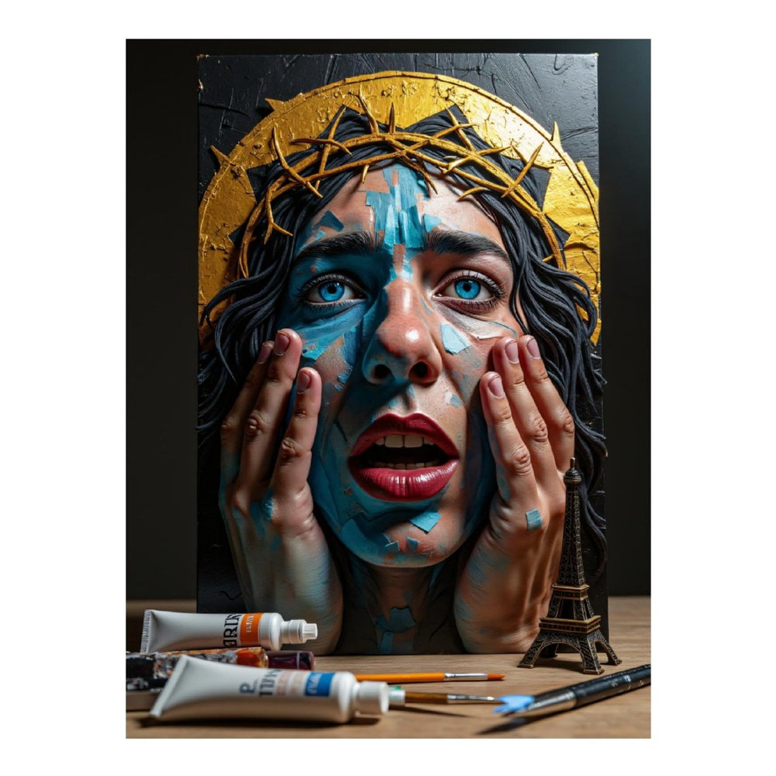 Diamond Art Kits for Adults, Portrait Artistic Expression Face Painting 5D Diamond Painting Kits for Adults Beginners, DIY Full Drill Diamond Painting, Gem Art and Crafts 12x16