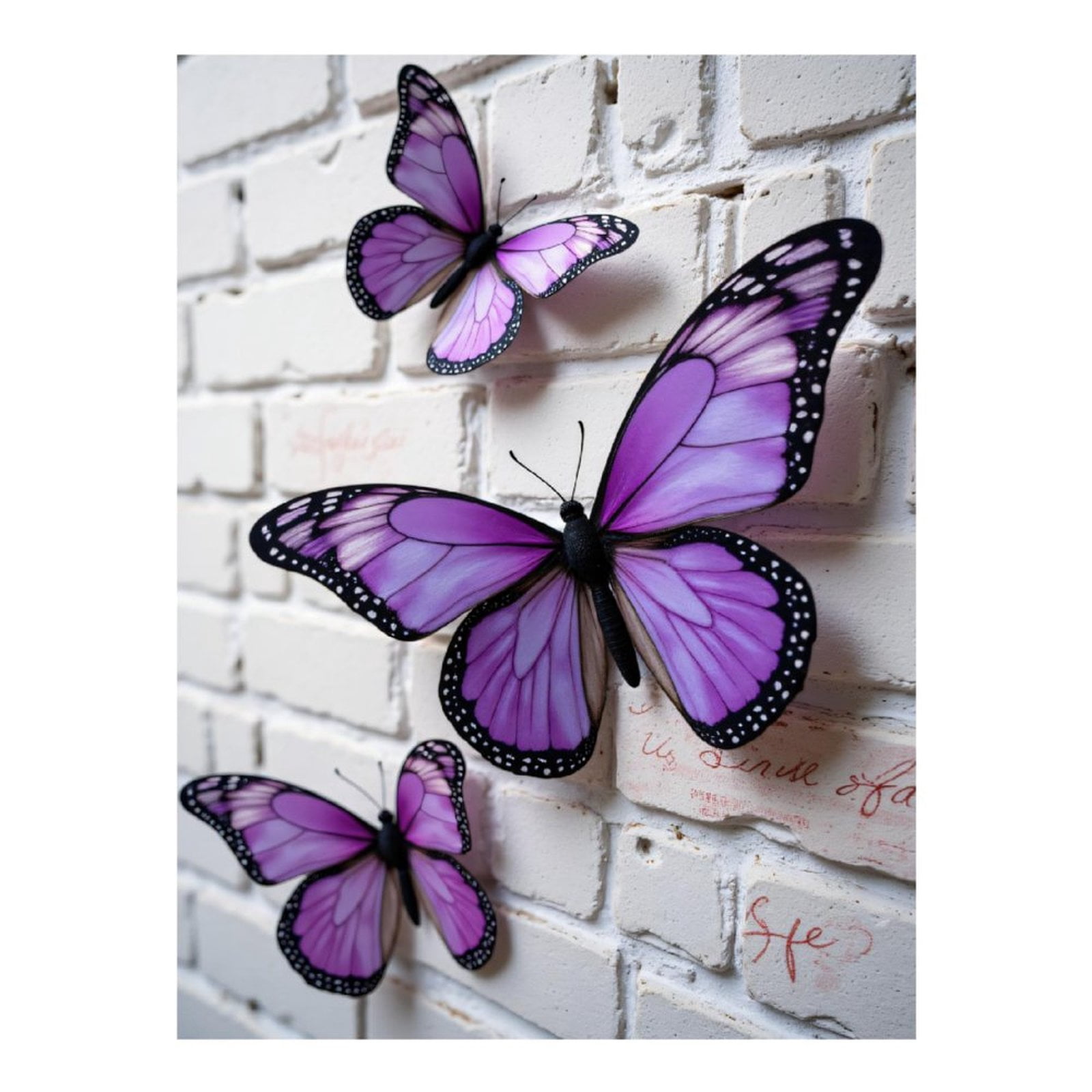 Diamond Art Kits for Adults - Purple Butterflies On White Wall 5d Diamond Painting for Adults, Diamond Art for Adults Beginners, Frameless Diamond Painting Kits for Adults for Home Wall Decor
