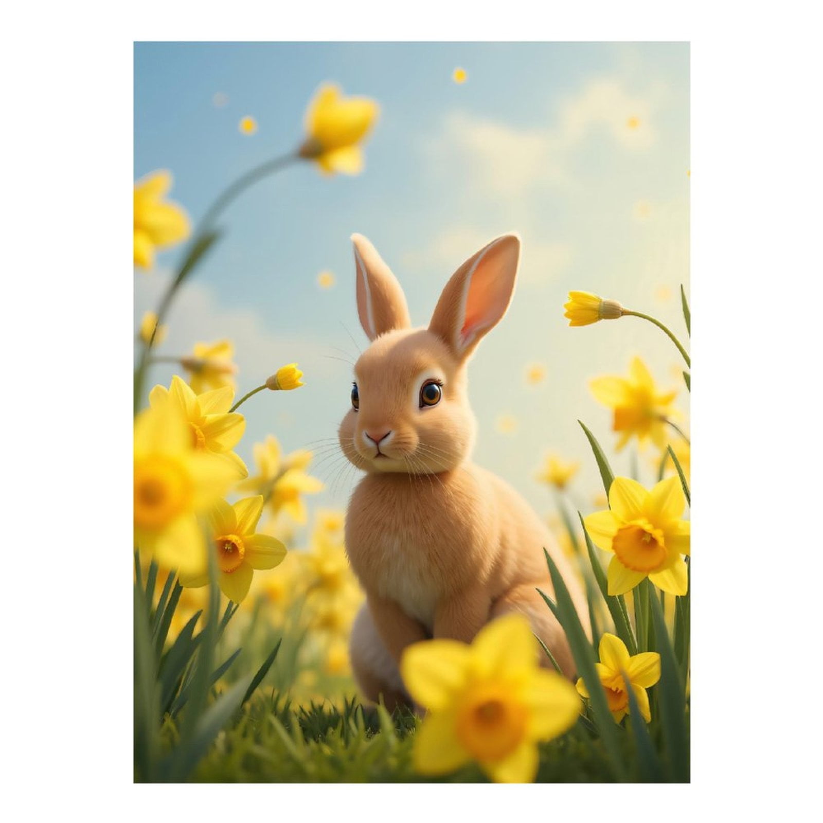 Diamond Art Kits for Adults - Rabbit Among Spring Daffodils 5d Diamond ...