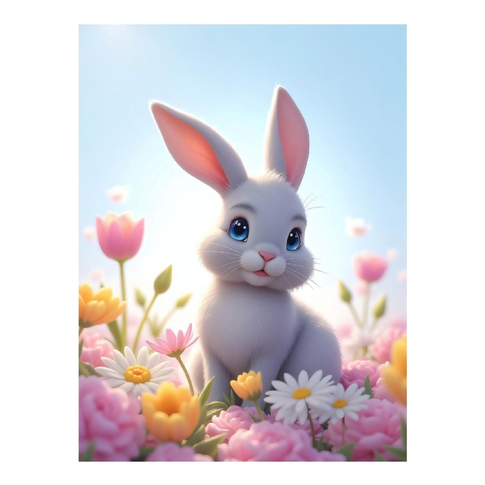 Diamond Art Kits for Adults - Rabbit In Spring Flower Garden 5d Diamond ...
