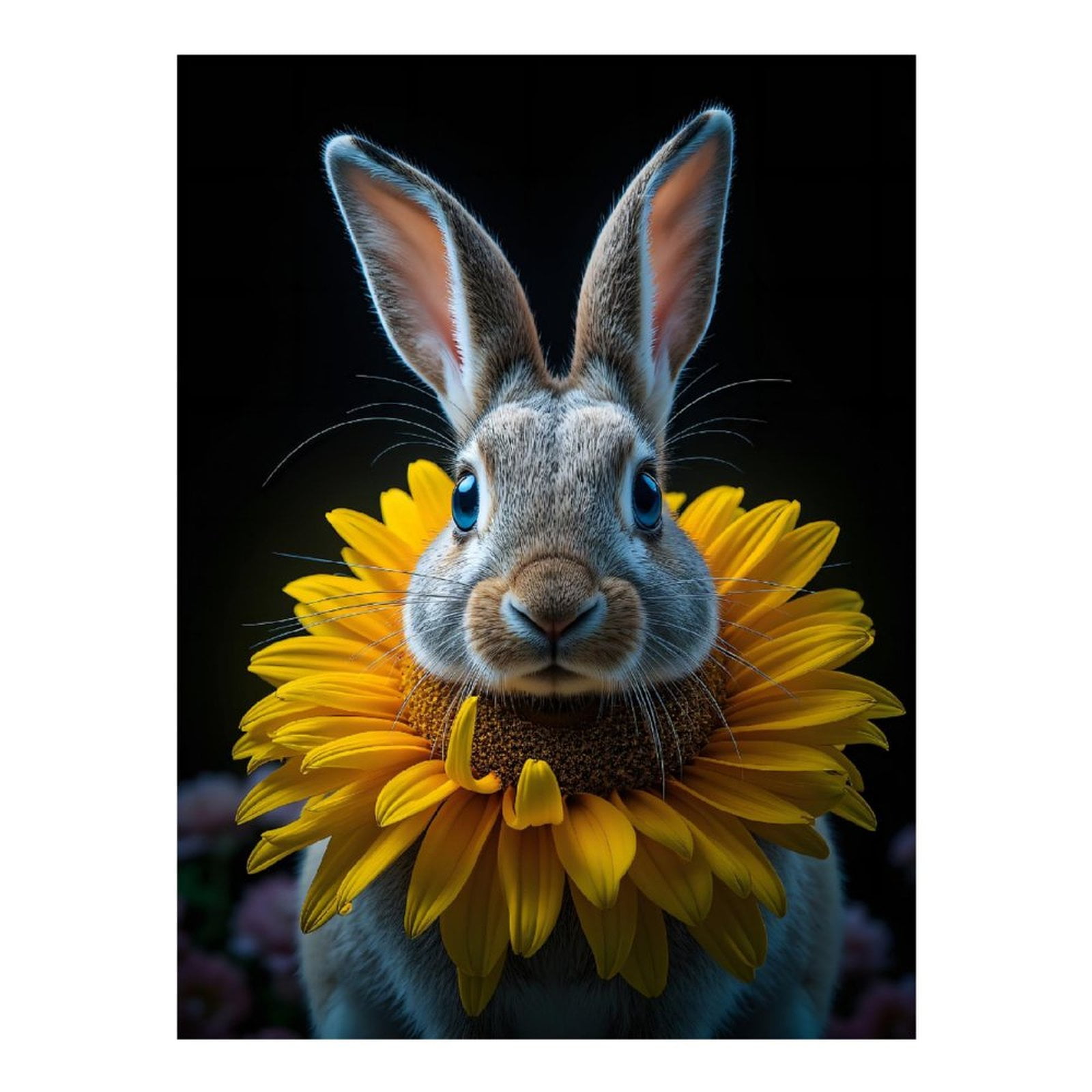 Diamond Art Kits for Adults, Rabbit Sunflower Portrait 5D Diamond ...