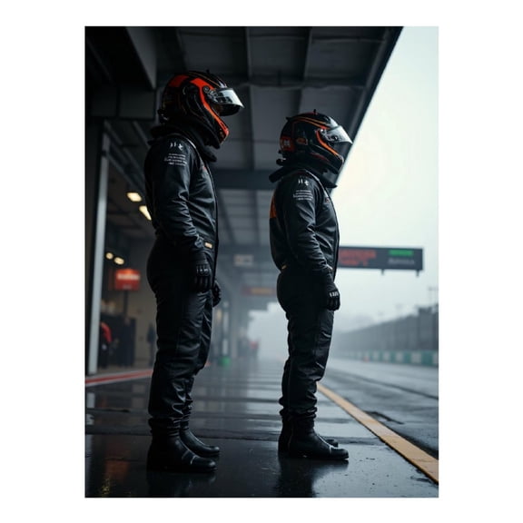 Diamond Art Kits for Adults, Racing Drivers Paddock Rainy Day 5D Diamond Painting Kits for Adults Beginners, DIY Full Drill Diamond Painting, Gem Art and Crafts 12x16