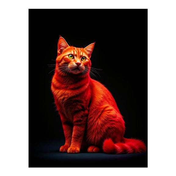 Diamond Art Kits for Adults, Radiant Ginger Cat On Black Background 5D Diamond Painting Kits for Adults Beginners, DIY Full Drill Diamond Painting, Gem Art and Crafts 12x16