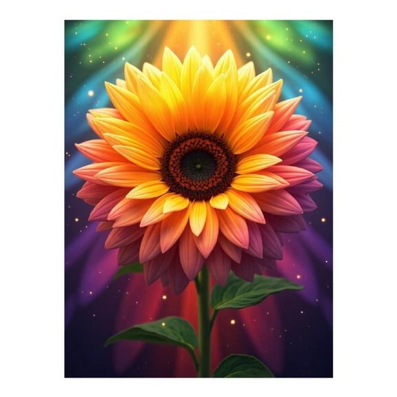Diamond Art Kits for Adults, Radiant Sunflower Spectrum Glow 5D Diamond Painting Kits for Adults Beginners, DIY Full Drill Diamond Painting, Gem Art and Crafts 12x16