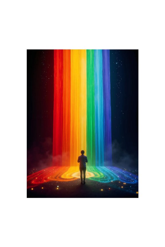 Diamond Art Kits for Adults, Rainbow Waterfall Galaxy Night Sky 5D Diamond Painting Kits for Adults Beginners, DIY Full Drill Diamond Painting, Gem Art and Crafts 12x16