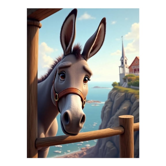 Diamond Art Kits for Adults - Realistic Classic Donkey Print No.5 5D Frameless Dimond Painting Kit for Adults Beginner, Round Diamond Kits for Home Wall Decor, Gift for Women