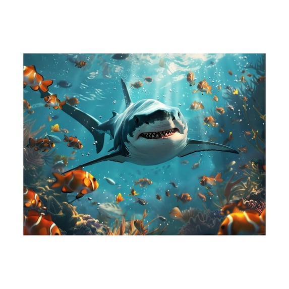 Diamond Art Kits for Adults, Realistic Ocean SharkDiamond Painting Kits for Beginners, Frameless Round 5D Full Drill Diamonds Art Pictures Gem Art Crafts Home Decor Gifts