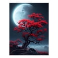thumbnail image 1 of Diamond Art Kits for Adults, Red Tree Moon Night SkyDiamond Painting Kits for Beginners, Frameless Round 5D Full Drill Diamonds Art Gem Art Crafts Home Decor Gifts, 1 of 8