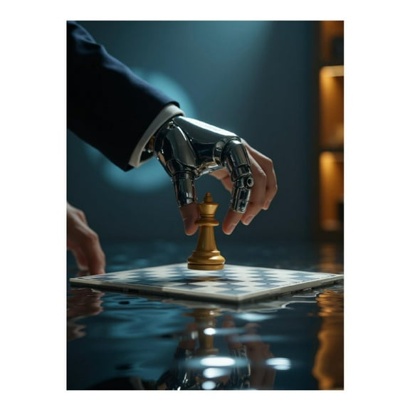 Diamond Art Kits for Adults - Robotic Hand Chess King Decision 5d Diamond Painting for Adults, Diamond Art for Adults Beginners, Frameless Diamond Painting Kits for Adults for Home Wall Decor